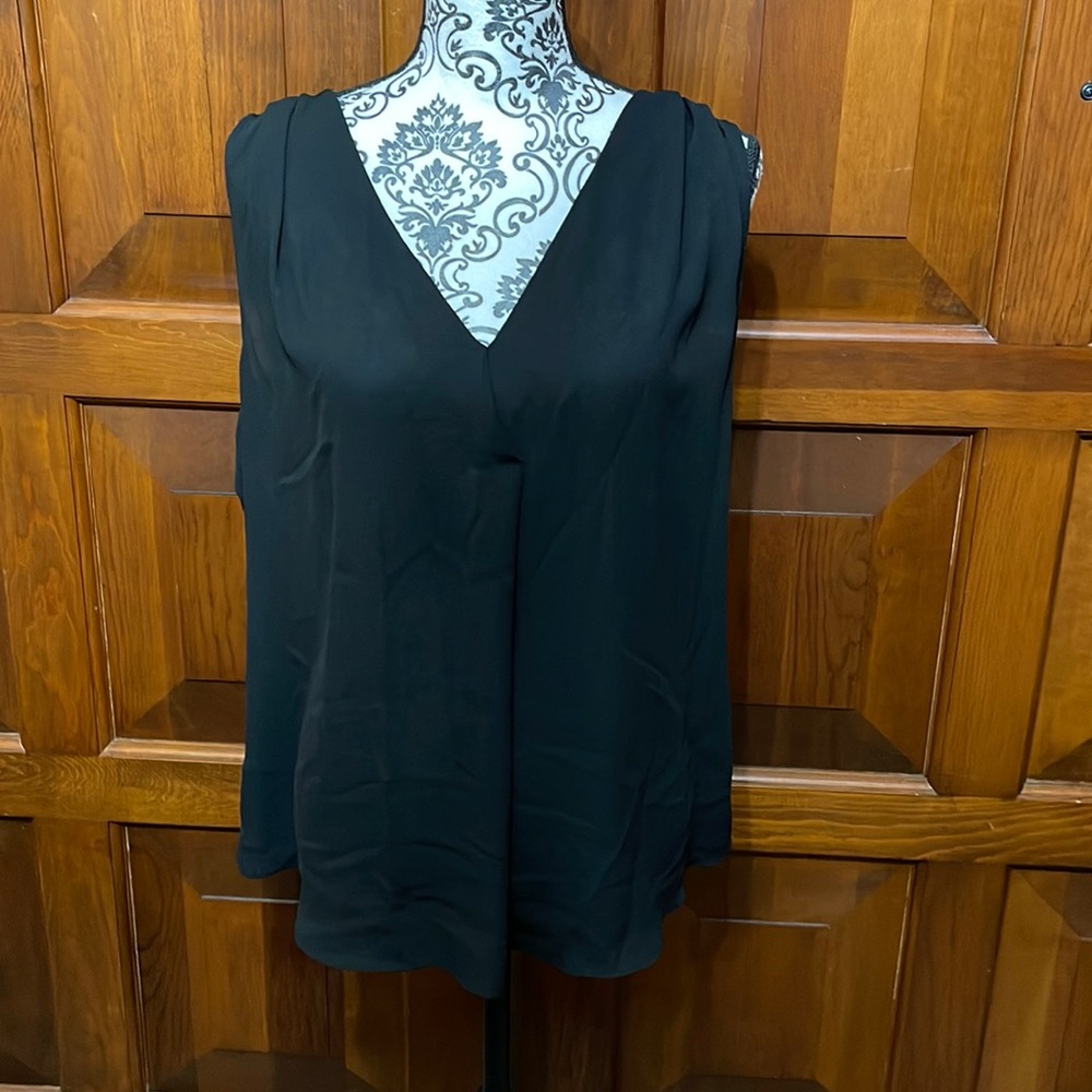 New York & Company Black Sleeve-less Blouse Size XL
